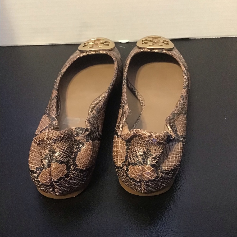 Tory Burch Reva Snakeskin Ballet Flats - Picture 9 of 12